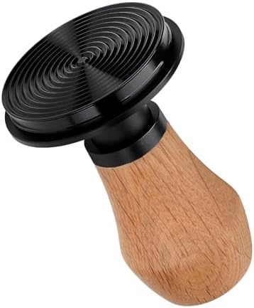 Normcore 58.5mm Coffee Tamper V4 - Titanium PVD Coated Ripple Base - 15lb/25lb/30lb Spring Loaded Tamper With Genuine Oak Wood Handle - Image 3