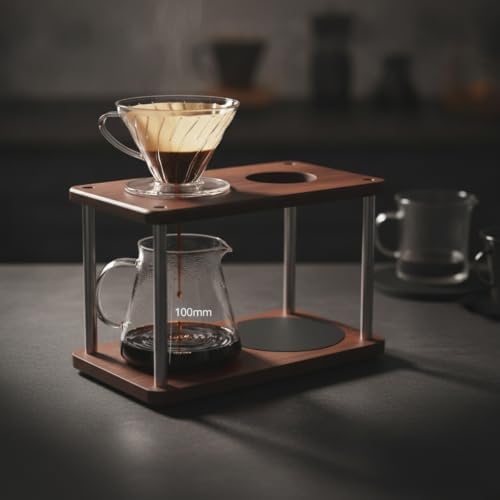 Pour-over Coffee Stand with Silicone Pads Pour over Coffee Stand Compact Storage Rack for Kitchen Countertop - Image 2