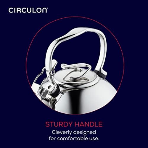 Circulon Stainless Steel Whistling Tea kettle/Teapot With Flip-Up Spout, 2.3 Quart - Silver - Image 5