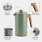 304 Stainless Steel French Press Coffee Maker 34oz Insulated Coffee Press - Image 2