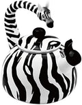 UPware Enamel on Steel Whistling Tea Kettle, Stovetop Teakettle (2.1 Quart, Zebra) by UPware