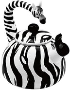 UPware Enamel on Steel Whistling Tea Kettle, Stovetop Teakettle (2.1 Quart, Zebra) by UPware