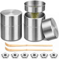 2 Set Stainless Steel Matcha Tin with Sifter Agitator Rings Scoop by Unknown