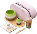 Matcha Whisk Set, Zen Travel Ceremony Kit with Cat Figurine & Incense, 9-Piece Portable Set with Bowl, Bamboo Whisk & Bag (F) by Unknown