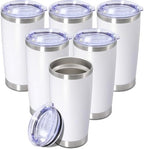 20oz Tumbler Insulated Tumblers Vacuum Coffee Mug with Lid White 6Pack by Unknown