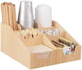 Coffee Station Organizer for Counter, Wood Coffee Pods Holder Storage Basket, Tea Condiment Storage Organizer, Rustic Wood Bar Decor for Accessories,Bamboo 01 by Unknown