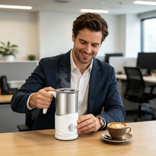 Electric Milk Frother Automatic Hot & Cold Foam Maker Stainless Steel Milk Warmer for Latte Cappuccino Hot Chocolate - Image 3