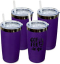 20 oz Tumbler Bulk Stainless Steel Tumblers with Lids and Straws Purple by MetalyaTumblers