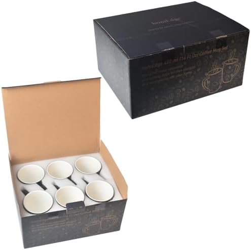 homEdge Porcelain Mug Set, 16 Ounces Cup for Tea, Latte, Mocha, Hot Chocolate, Set of 6, Red - Image 6