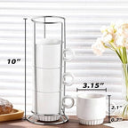 16pcs 9oz Sublimation Stackable Coffee Mugs with Stand, Blank Mug Set Bulk for Sublimation, White Plain Ceramic Mug Cups for Latte, Tea, Milk, Hot Cocoa, Drinks (4 Set of 16 Pcs Mugs) - Image 2