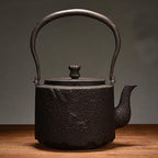 Cast Iron Teapot, Stovetop Safe Tea Kettle With handle, Asian Style Handmade Tea Pot For Home Camping Outdoor Use(1.2L, BlackO) by Unknown