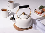 Le Creuset Enamel On Steel Whistling Tea Kettle, 1.7 qt., White/Gold - Image 5