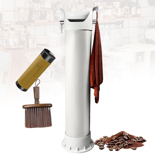 Espresso Knock Box for Coffee Grounds Coffee Knock Box Espresso Accessories for Home Large Capacity with Removable Knock Bar and Non-Slip Base, white by Unknown