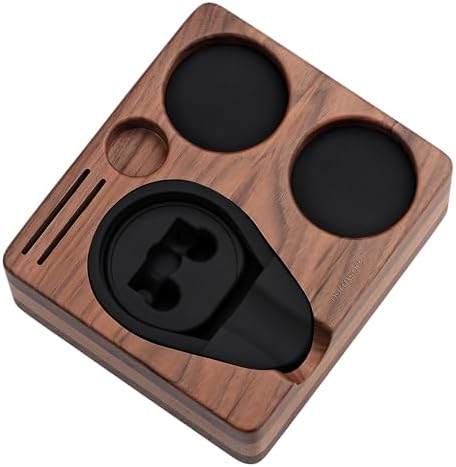 Normcore Compact Tamping Station, Espresso Tamper Station Base, Genuine American Walnut Tamper Holder, Portafilter Holder For 51mm 54mm Coffee Tamper, Distributor, Puck Screen, WDT and Portafilter - Image 4