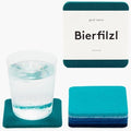 Graf Lantz - Bierfilzl Merino Wool Square Coasters Set of 6 - Ocean (4"x4"x5mm) - Absorbs 30% of Weight - Natural German Wool - Heat Resistant, Sustainable, Reusable - Home Decor & Coffee Table Decor by GrafLantz
