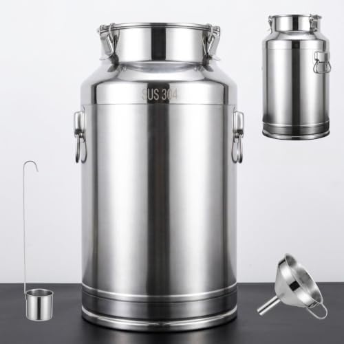 304 Stainless Steel Milk Can, 5-125L Beverage Dispenser Bucket with Spigot by Unknown