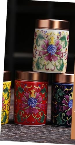 Enamel Tea Kitchen Salt airtight Loose Tea canisters airtight Tea tin Ceramic Tea Container jar Ceramic Tea Canister tins Tea Storage Cans Loose Leaf Cookie jar Metal Travel-Blue - Image 3