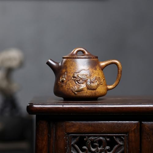 Tea Kettle High Temperature Clay Hand-carved Dragon Playing With Pearl Teapot Office Retro Tea Maker Ceramic Tea Infuser - Image 7