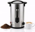 100 Cup Commercial Coffee Maker, 1500W Fast Brewing Hot Water Urn, 304 Stainless Steel Coffee Dispenser with Reusable Filter, Large Coffee Percolator for Catering, Church, Parties & Office by Faazy