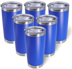 20oz Tumbler with Lid Stainless Steel Tumblers Insulated Mug Dark Blue 6P by AIANJI