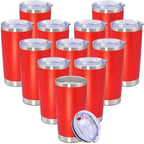 20 oz Tumbler Insulated Tumblers Stainless Steel Coffee Mug,Red 12PCS by Providethebestproducts