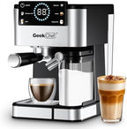Geek Chef Espresso Machine, 20 Bar Espresso and Cappuccino Coffee Maker, Quick Heating Automatic, Latte & Cappuccino Creator, for Home, for Gift to Family, Friends, Coffee Shops by GeekChef