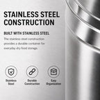 12L/2.64gal Stainless Steel Airtight Canister, Food Storage Canisters with Airtight Lid&Locking Clamp, Rice Container Cereal Grain Canisters, Storager Bucket for Flour, Coffee Bean, Sugar, Cookie - Image 5