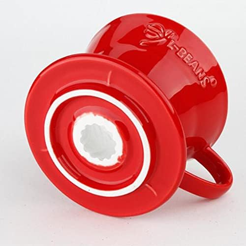 Ceramic Coffee Dripper Pour Over Coffee Maker Brewer Cup Reusable Ceramic Manual Compact Lightweight Easy Clean, Red - Image 2