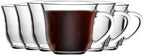 Large Coffee Mugs Set of 6 - Clear Soup Bowls with Handle 17 Oz by binsakao