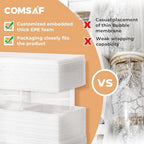 ComSaf Glass Pantry Storage Containers (0.7Qt/1.2Qt/1.6Qt) Set of 6, Square - Image 4
