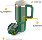 RTIC 40oz Road Trip Tumbler, Insulated, Ceramic Lined, Pine Tree Glitter - Image 2