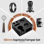 ShanSon Espresso Accessories Kit with Station,58mm Compact Espresso Tamper Set,Espresso Tamper, Distributor, Bottomless Portafilter, Dosing Funnel,Station - Image 2