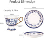 KAMMAK Tea Cups and Saucers Set of 2, Fine Bone China Coffee Cups, 572N - Image 5