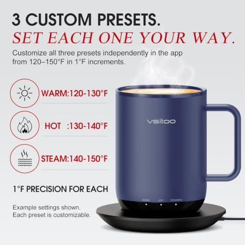VSITOO S3 Plus 14oz Smart Self Heating Coffee Mug with Temperature Control - Image 3