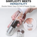 Eparé Bundle: Salt or Pepper Grinder & 2 in 1 Salt & Pepper Grinder - Battery Operated Ceramic Burr Peppermill & Space Saver Dual Mill Grinders - Image 7