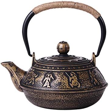 tetsubin Cast iron Tea Kettle workshop Healthy japanese Tea pot with Stainless Steel Infuser（30.4oz） by Unknown