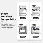 54mm Bottomless Portafilter with Walnut Wood Handle & Filter Basket, Compatible with 54mm Breville Barista Series, Professional Espresso Accessory for Baristas - Image 5