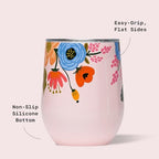 Corkcicle x Rifle Paper Co. 12 oz Insulated Tumbler, Blush Lively Floral - Image 4