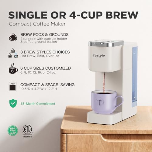 Tastyle Single Serve Coffee Maker for K Cups and Grounds with 3 Brew Styles - Image 2