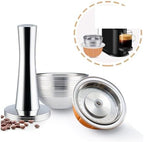 Reusable Capsule Pop Rechargeable Coffee Filter Stainless Steel Pod,Compatible With ICafilas，Compatible With Nespresso，Next(2pc-ti) - Image 2