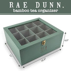 Rae Dunn Tea Bag Organizer - Tea Box Divided Storage Container Box with Hinge Lid for Kitchen Cabinet, Countertop, Pantry, Hold Coffee Pods, Seasoning Packets, Condiments, Sage - Image 2
