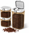 3 Pcs Airtight Coffee Canister Set, BPA-Free, 60.8 oz + 2 x 27 oz，Amber by Unknown