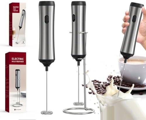 Electric Milk Frother, 304 Stainless Steel Handheld Foam Maker - Image 5