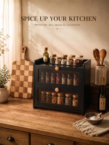 Bread Box for Kitchen Countertop Large Capacity with Top Storage Shelf - Image 2