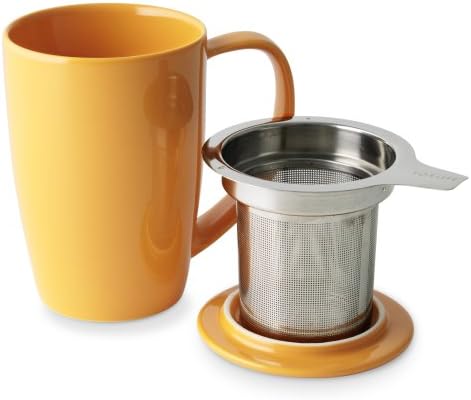FORLIFE Curve Tall Tea Mug with Infuser and Lid 15 ounces, Mandarin - Image 2