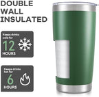 20 oz Tumbler with Lid Stainless Steel Insulated Tumblers Bulk Cups Mug - Image 3
