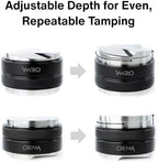 CREMA Coffee Products 53.3mm Hand Tamper & Coffee Distributor | Compatible with Breville Portafilters | Double-Sided, Adjustable Depth Tool | Made with Durable 304 Stainless Steel | Silver - Image 4