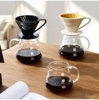 SODEF V60-02 Coffee Dripper Carafe Set | 16.9 fl oz Glass Pour Over Coffee Maker with Filter Holder | Black Ceramic Accents | TR Made | For Enthusiasts - Image 4