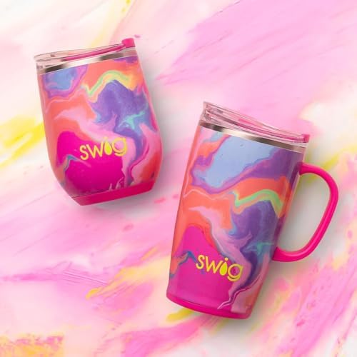 Swig Life 18oz Insulated Travel Mug with Handle & Lid, Candy Crush - Image 3