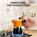 Classic Aluminum Moka Pot Stovetop Espresso Maker for Home Office Camping - Image 5